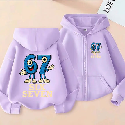 Hot Six Seven Children's Zip Up Hoodies Funny 67 Brainrot Zipper Hoody Clothes Kid Girl Boy Baby Casual Fashion Tops Sweatshirts