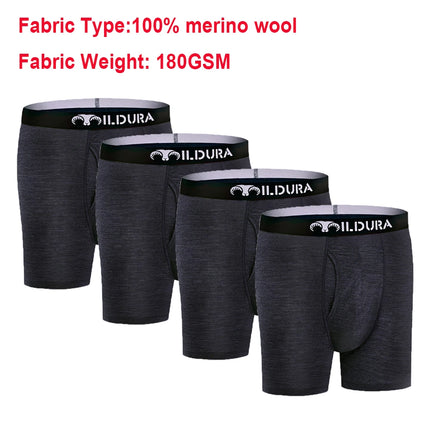 100% Merino Wool Boxer Briefs Men Merino Underwear Base Layer Merino Boxer Brief Underpants Soft Moisture Breathable Asian Size