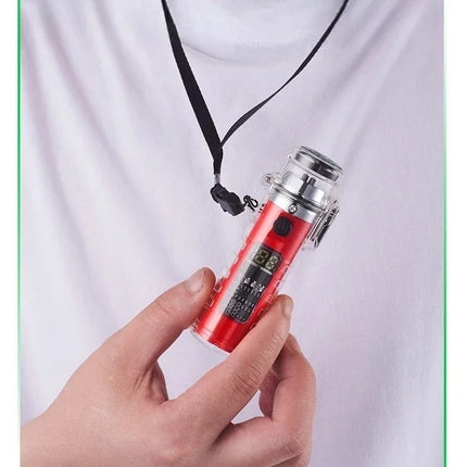 Waterproof Outdoor Camping Compass Dual Arc Type-C Plasma USB Electric Lighter Multi-Function Flashlight Survival Ignition Tool