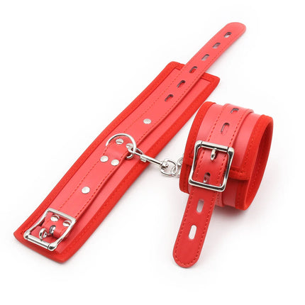 PU Leather Soft Hand Cuffs Ankle Wristcuff Restraint Lockable Buckle Bondage Lockable Shackle Sex Toy for Men Women Adult Toys