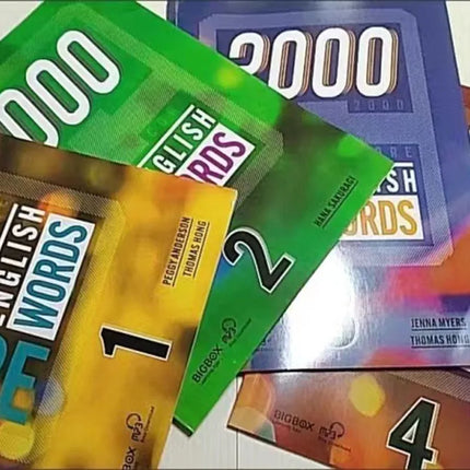 4 Books 1000/2000 Core English Words Primary School Common English Vocabulary Dictionary Book For Kids 5-12 Years Old
