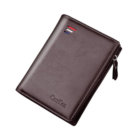 Vintage Men Leather Luxury Wallet Short Slim Male Purses Money Clip Credit Card Dollar Cow Leather Wallet Mens Card Purse