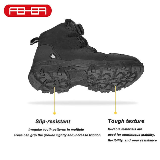 FEHER MQZ Series Motorcycle Boots Waterproof CE Level 2 Foot Protection Hiking Shoes All Season for Rider and Wilderness Climber