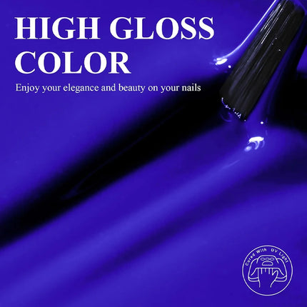 QAZIXU 10ml Klein Blue Nail Polish Gel Soak Off UV LED Manicure Semi-Permanent Nail Art Varnish For Salon & Home Pure Gel Polish