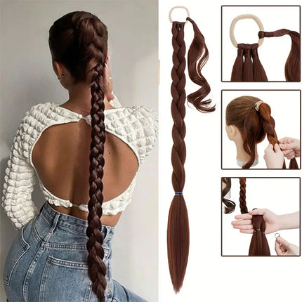 30Inch Synthetic Long Braided Ponytail Hair Extension DIY Hairpiece  Ponytail for Women Suitable for Daily Use