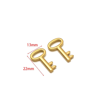 5pcs Gold Plated Stainless Steel Heart Lock Pendants Key Series Love Charms DIY Jewelry Making Necklace Bracelet Fittings Bulk