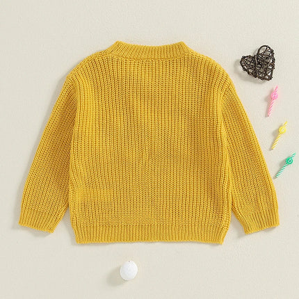 Newborn Baby Girl Boy Sweater Long Sleeve Crew Neck Letters Embroidery Winter Warm Knit Pullover Sweater Infant Autumn Clothes