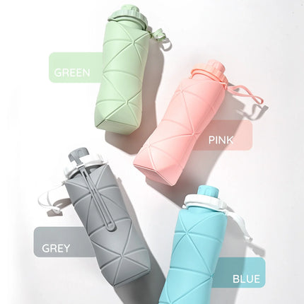 Food-grade silicone foldable water cup, large capacity, portable for outdoor travel & sports, heat-resistant, creative collapsib