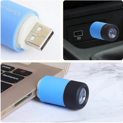 USB Rechargeable LED Multifunctional Strong Light Pocket Keychain Flashlight Waterproof Outdoor Hiking Camping Mini Flashlight