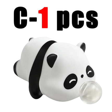 2026 New Cute Animal Bubble Blowing Squishy Toy Stress Relief Squeeze Toy Panda Pig Fidget Toy Slow Rebound Desk Decor Gift
