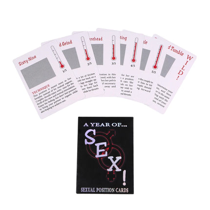 Erotic Games Coated Scratch Poker Paper Cards Sex Toys, 52 Kinds of Sex Position Explore Your Wildest Fantasies Bedroom Commands
