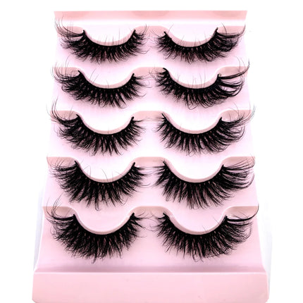 New 5 pairs natural fluffy 3D mink false eyelashes fake lashes makeup kit Mink Lashes extension eye lashes short eyelashes
