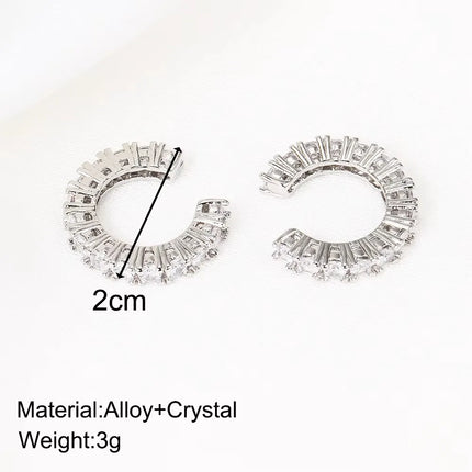 2Pcs Full Rhinestone Zircon Ear Cuff Ear Clip for Women No Pierced C Shape Earcuff Ear Wrap Earcuff Clips Fashion Jewelry Gifts