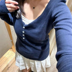 Navy-ribbed / One Size