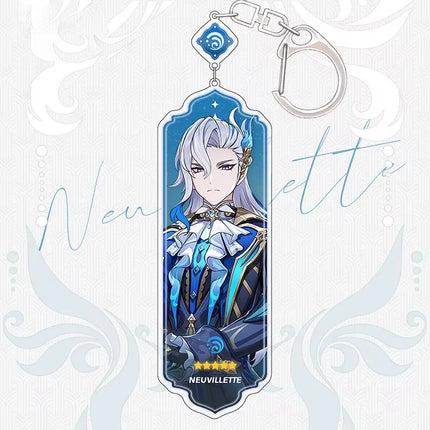 Anime Keychain Linnea Flins Durin Mualani Furina Arlecchin Key Chain Accessories Genshin Impact Cute Bag Pendant Key Ring Gift