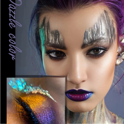 Glossy Metallic Eyeshadow Lipstick Set Liquid Glitter Pigment Optical Chameleon Face Beauty Makeup Cosmetic