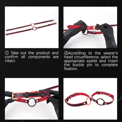 LEZEE Leather Mouth Gags Silent Oath Gag Breathable Open Oral Belt Adults Game Bondage Gear High Quality Microfiber Sexual Belt