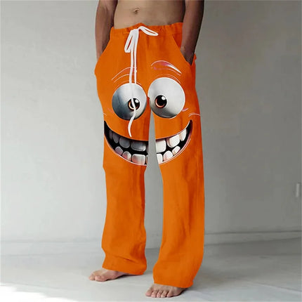New Fashionable 3D Custom Print Casual Pants Men's New Fashionable Outdoor Straight-Leg Pants Drawstring Design Relaxed Fit