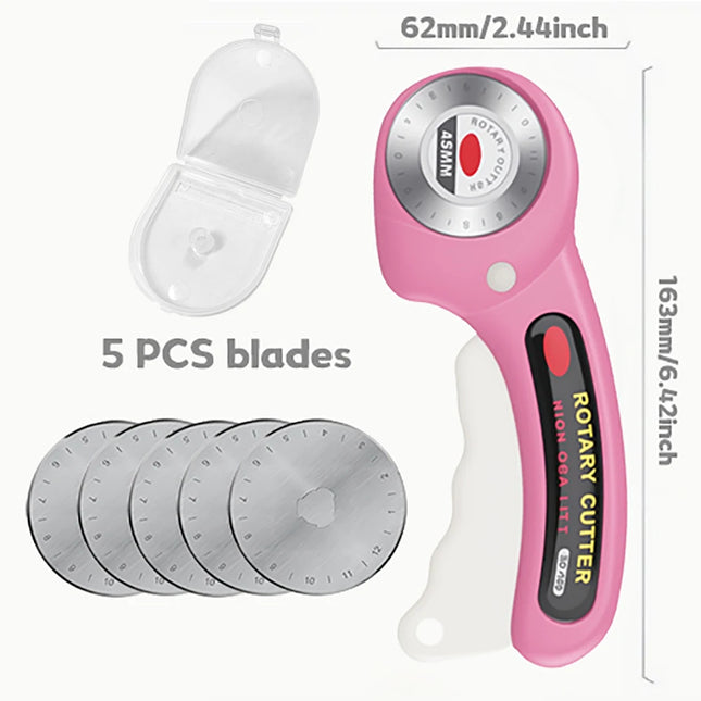 45mm Rotary Cutter Card Paper Sewing Quilting Roller Fabric Cutting Tailor Scissors Tool Dress Clothes Making DIY Tool