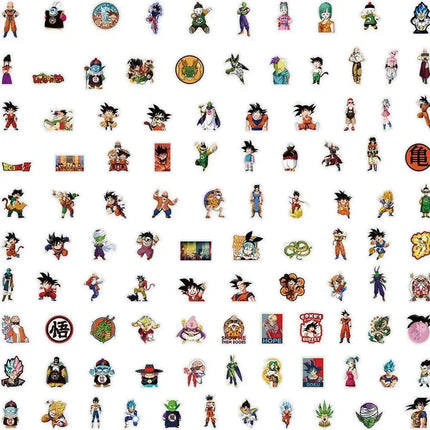 104pcs Dragon Ball transparent stickers hot blooded cartoon anime waterproof graffiti for cups suitcases decorative toy gift