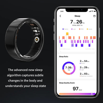 Men Women Smart Ring Menstrual Period Heart Rate Sleep Health Monitoring IP68 Waterproof Sports Fitness Tracking Smartring 2026