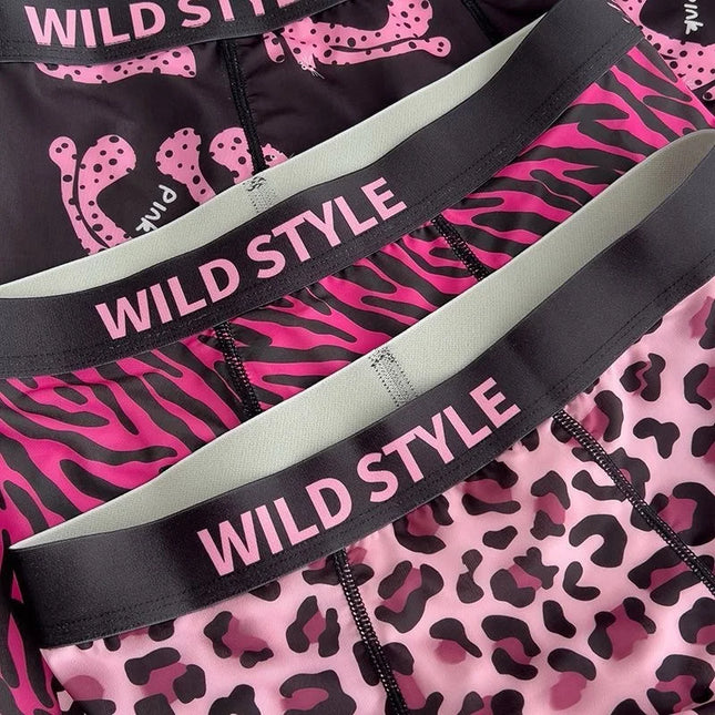 MAIMENG Men's Underwear Sexy Leopard Pattern Ice Silk Panties Comfortable Cool Breathable Fashion Men Boxer Short Summer