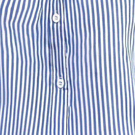 Plus Size 2025 Casual Women Blue Striped Sleeveless Shirt Oversize Breathable Female Clothing Office Lady Summer New Arrival Top