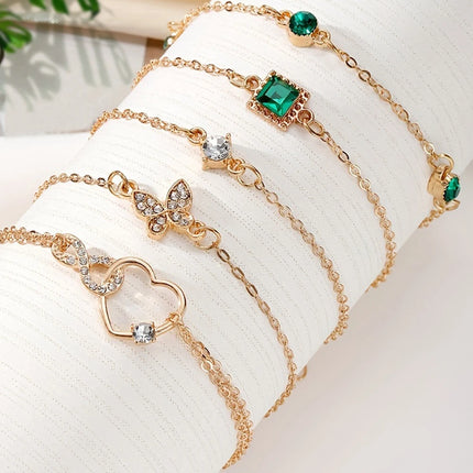 5-piece women's jewelry set, fashionable and casual bracelet set, suitable for daily wear and holiday gifts for friends