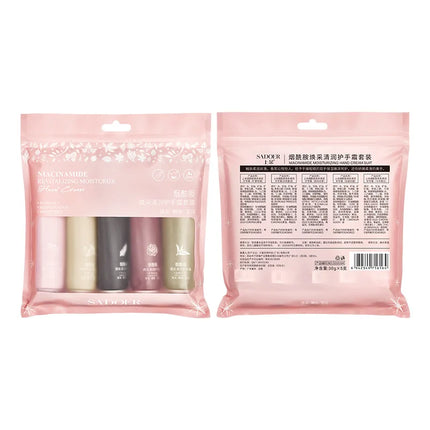 5-Piece Moisturizing Hand Cream Set with Hyaluronic Acid, Plant-Derived Squalane, and Niacinamide Moisturizing Lotion   All Skin