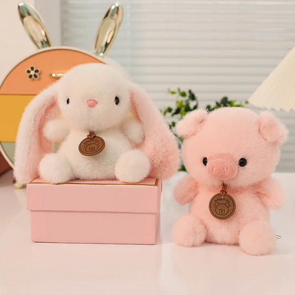 15CM Kawaii Cartoon Forest Animal Penguin Raccoon Stuffed Animal Plush Doll Children's Rabbit Panda Pig Handmade Toy Gift