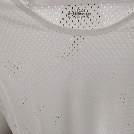 Men's Ice Silk Mesh Vest O-Neck Lightweight Sports Summer Wear Sleeveless T-shirt Tank Top Casual Fashion Outerwear