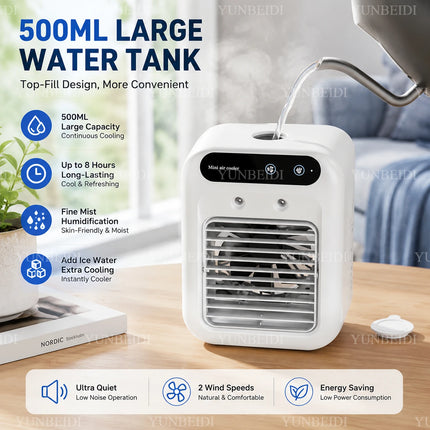 Spray Fan  Portable Small Air Conditioning Fan Humidifier 2/4 Speed Settings Powerful Wind Force for Outdoor Travel Spray Fan