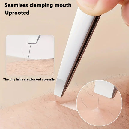 A Four-piece Precision Tweezers set - Professional Stainless Steel Eyebrow Tweezers, Multi-purpose Eyebrow Trimmers