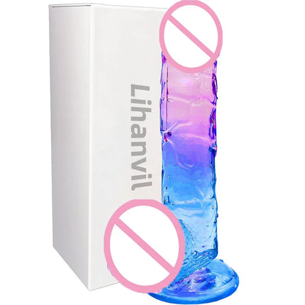 2 Sizes Soft Jelly Dildo Realistic Fake Dick Penis Suction Cup Dildo Realistic Sex Toys For Lesbian Women Female Masturbator