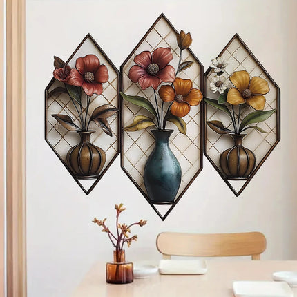 Imitation Wall Painting Realistic Vase Self-adhesive Wall Stickers Home Decoration for Living Room Bedroom Wall Art Decals