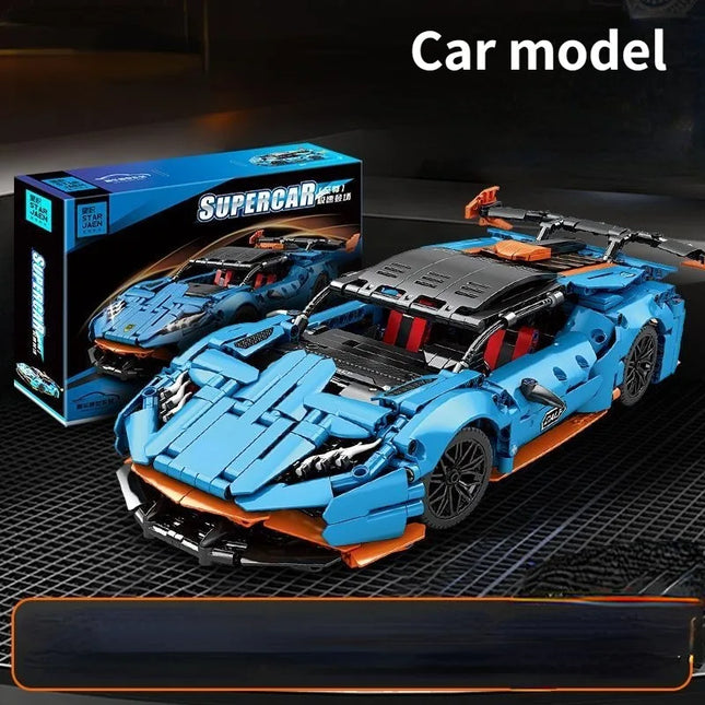 Technical Racing Sport Car Model Building Blocks technic adults 1:14 DIY Supercar Brick Puzzle Toys Kid Adult Gift（1108+granule）