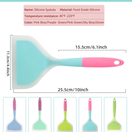 Silicone Spatula Cooking Utensils Beef Meat Egg Kitchen Scraper Wide Pizza Cooking Tools Shovel Non-stick Spatula Color Randomly