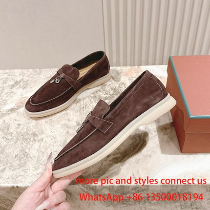 Designer luxury 2026 new casual women's fashionable and comfortable versatile loafers all leather flat shoes