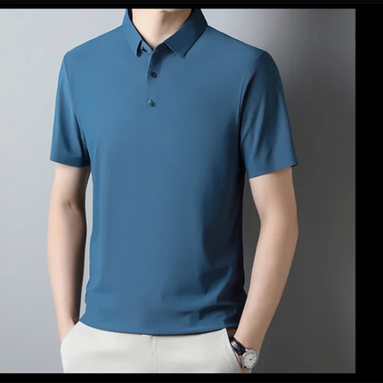Summer New Men's Short Sleeve Ice Silk POLO Shirt Fashion Simple Men's Business Casual Pullover Large Size 5XL