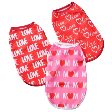 Dog Summer Clothes Small Medium Dogs Luxury Cool Breathable Pet Vest Soft Love Heart Print Cute Puppy T-shirt Costume Bulldog