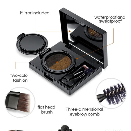 GECOMO Two-color Air Cushion Eyebrow Powder Color Waterproof and Sweat-proof Long-lasting Eye Brow Cream