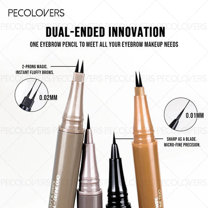 1PC Ultra-Fine Pointed Eyebrow Pencil - Waterproof, Sweat-Resistant, Long-Lasting Natural Look. It Features a Dual-Ended Tip
