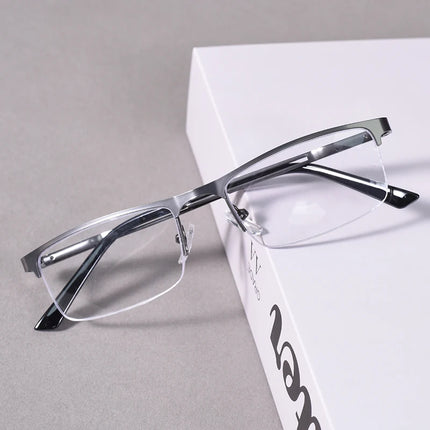 2025 New Metal Half Frame Anti Blue Light Presbyopia Glasses Business Lightweight Reading Presbyopia Glasses+125+175+225+275+3.5