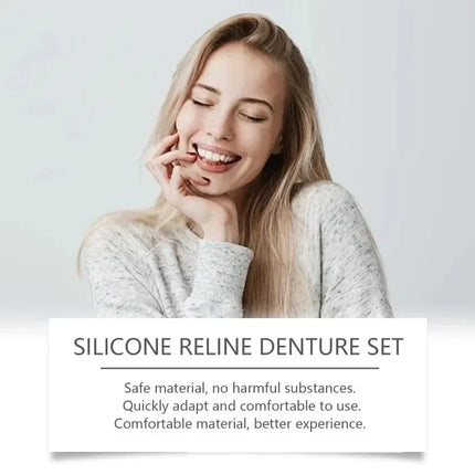 False Teeth One Application, Comfortable New Silicone False Teeth Veneers，No Surgery or Braces Needed.