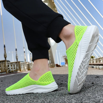 Oiaano Barefoot Man Grey Shoes Mesh Knit Slip On Ultra Light Breathable Soft Bottom Workout Casual Sports Shoes Outdoor Runing