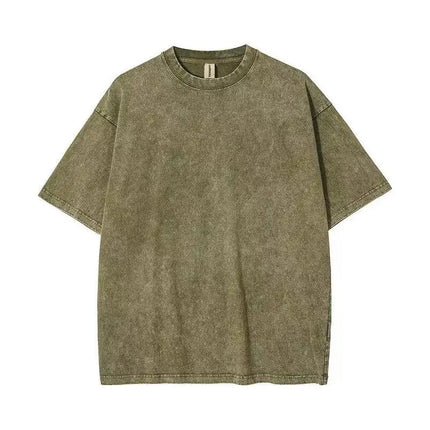 Custom Your LOGO Hip Hop Streetwear Men 100% Cotton T-shirts Oversized Washed Top Tee Unisex Summer Retro Brand Personalized