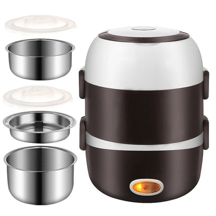Best Sell Double Electric Lunch Box Stainless Steel Food Container Portable Faster Food Heated Heated Lunch Box for Office