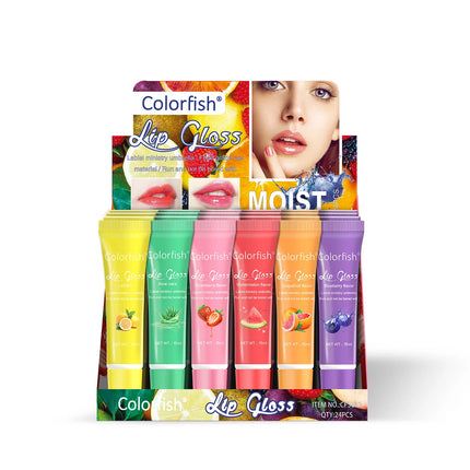 24PCS Flower and Fruit Lip Balm set moisturizes, improves lip condition and moisturizes Valentine's Day gift party gifts