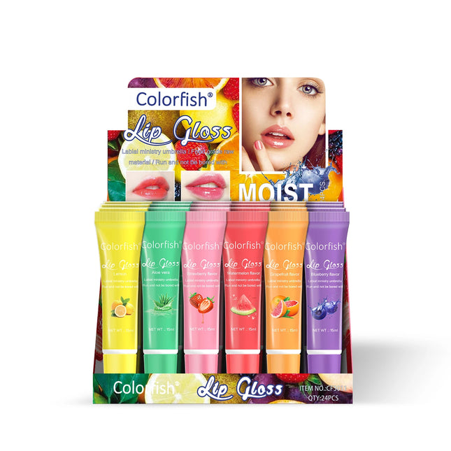 24PCS Flower and Fruit Lip Balm Set moisturizes, improves lip condition, and hydrates. Valentine's Day gift, party favors.
