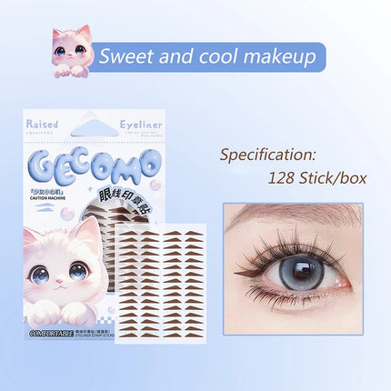 GECOMO Eyeliner Stamp Sticker Waterproof Brown Korean-style Natural Eye Makeup Novice Use Simple Symmetry Eyeliner Seal Stick